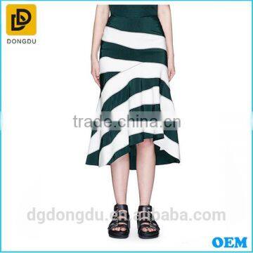 Dongguan Factory Custom Hot Sale Ripple Stripe Asymmetric Skirt