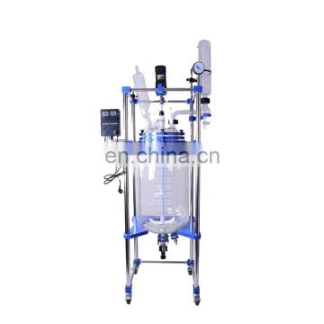 Lab double stirred distillation glass reactor for chemical