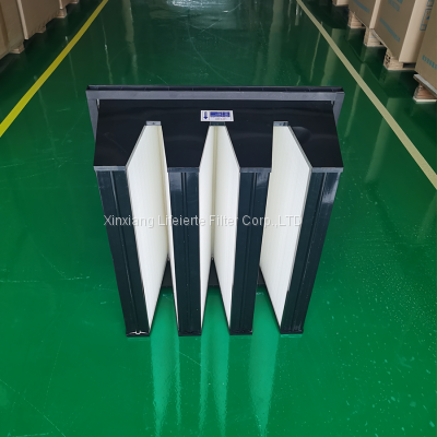 4V V-Shape Type Air Filter With Plastic Frame and Single Header, F9 Medium, Customize Dimensions photo-3