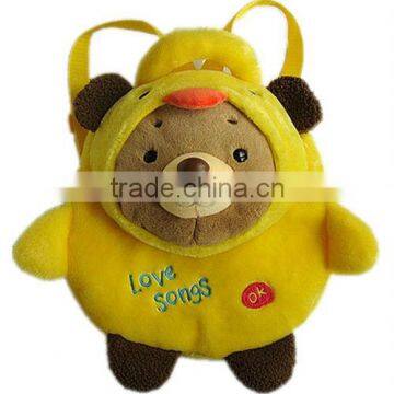 Nice brown bear plush backpack for kids