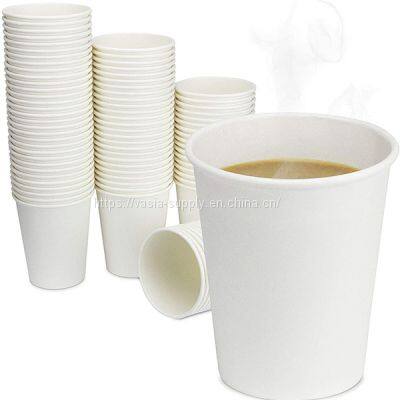 Bio Cups and Dishes Disposable Drinking Cups Paper Cups-compostable and Biodegradable Cups-white Paper Cups, Unprinted Paper Cups, Eco-friendly Coffee Cups 150 ml 6 oz photo-4