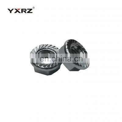 High quality DIN knurled carbon stainless steel galvanized zinc plated M6 hex head serrated flange nut M4 M5 M8 M10