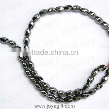 5x8MM Loose Hematite 8 Faced Twist Beads 16"