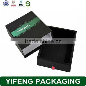 Creative Gift Custom Printing Black Matte Hard Paper Box With Drawer