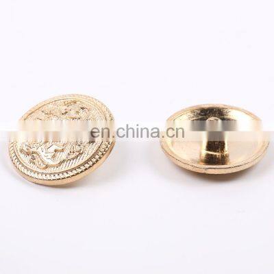 Retro Round Shape Hand Sew Coat Jacket Metal Zinc Alloy Gold Shank Button