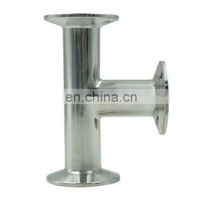 Best Selling full size ISO standard stainless steel Sanitary pipe fitting t type 3 way tri clamp tee