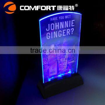 high quality illuminated clear plastic led menu covers