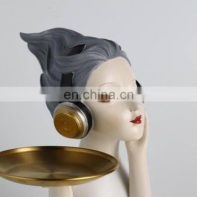 Nordic Creative Girl Tray Character Resin Crafts