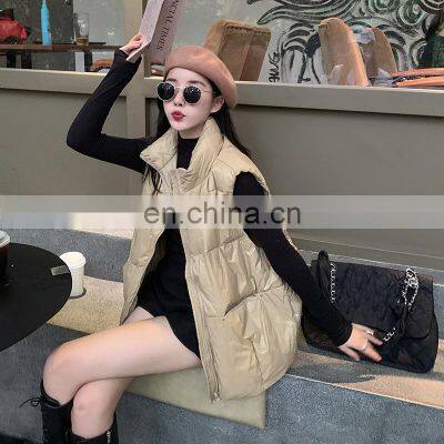 New Arrival Women Down Filled Solid Sleeveless Jacket Custom Winter Down Puffer Vest Short Casual Women's Jackets photo-4