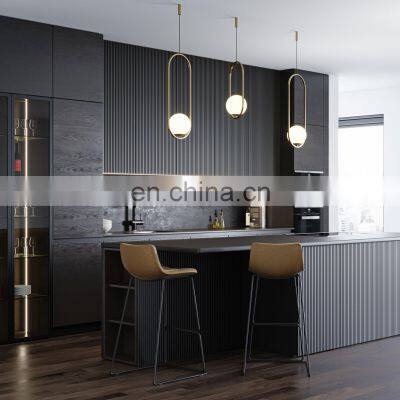 America Design Solid Wood Kitchen Cabinets With Kitchen Island