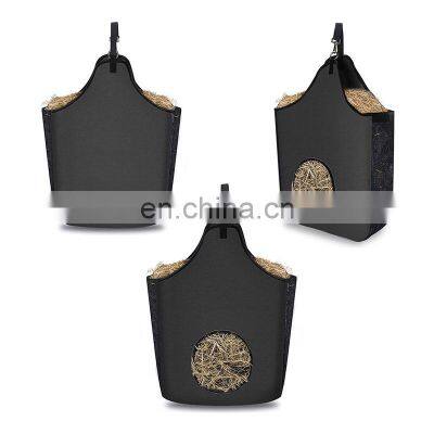 Cost Effective Black Oxford Cloth Net Logo High Quality Slow Feeder Horse Pet Hay Bag photo-3