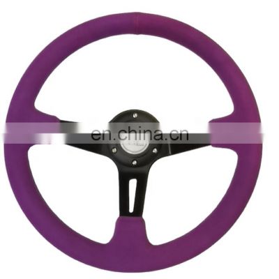 Purple suede with colorful  stitching universal customized racing  Steering Wheel