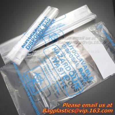Biohazard Treatment Bags, Sterilized Bags, Disposal Bags, Waste Sacks, Hazardous Waste Bag With Ties photo-4