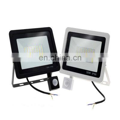 Outdoor 10W 20W 30W Garden Induction Home With Adjustable PIR Sensor Aluminum Reflector Floodlight