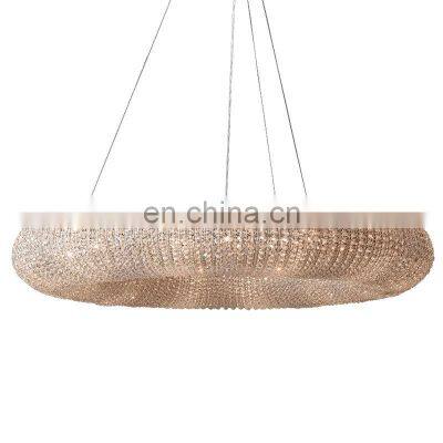 Crystal Restaurant Wedding Deco Crystal Lighting Halo Chandelier Dinner Room Orb Chandelier Hanging Lighting Fixture