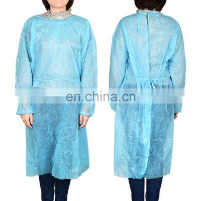 Hot selling disposable uniform SMS PP PE surgical gown scrub suit isolation gown for hospital with high quality