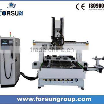 Hot sale 4 axis cnc router engraver machine for curved wood chair carving