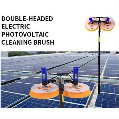 Double Head Solar Panel Scrub Cleaning Brush Photovoltaic Panel Automatic Cleaner Machine With Long Telescopic Rod