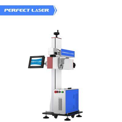 Chinese factory Perfect Laser fiber laser printer online fast flying marking machine with conveyor belt for boxes mass production