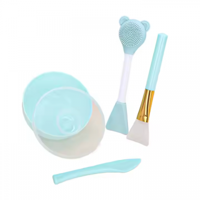 Fashion Spa Skin Care Makeup Tools Multi-function Plastic Diy Mask Mixing Bowl Spatula Brushes Double Side Face Cleansing Brush
