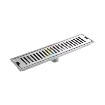 Modern 304 Stainless Steel Floor Drain with Striped Side Row Lengthened Strip for Hotel Toilet Bathroom Factory Price