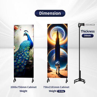 Super High Brightness Indoor Portable LED Display Double Side and Tri-Fold Poster Screen for Advertising photo-2