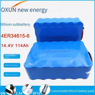 Oxun New Energy Er34615 Lithium Thionyl Chloride Battery Pack, 14.4v, 114ah, High-capacity Battery for Gps Locator