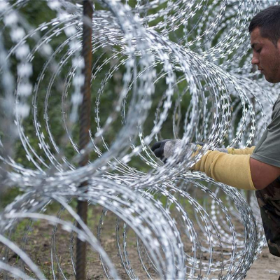Резиновая острозубая проволока / Концертина острозубая проволока для охранного проволочного ограждения / Оцинкованное проволочное ограждение