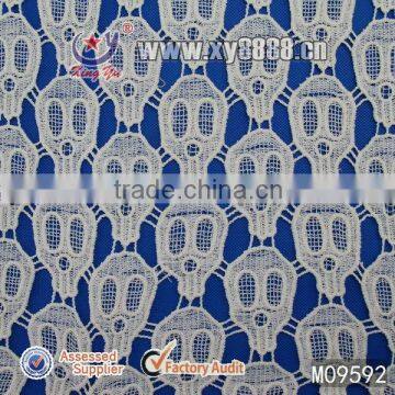 100% Cotton Lace Fabric Skull for Apparel Accessories
