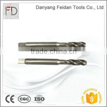 HSS Spiral Flute Machine Threading Tap with Round Shank and Square End