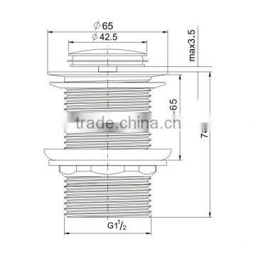 Watermark Western Style Basin Waste Chrome Polished Sink Drain Pop Up Without Overflow(K281) photo-2