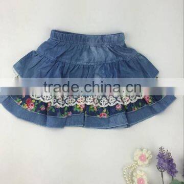 2016 new arrival kids mini skirt denim cupcake dress baby girl party wear skirt wholesale from china manufacturer