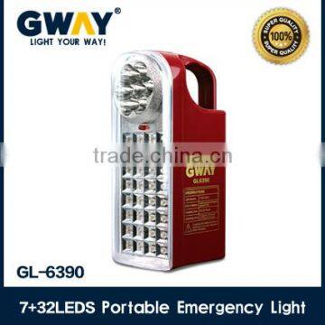 NEW ABS plastic MCD LED emergency light with 12v car charger and camping rechargeable battery lamp