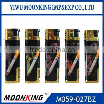 wholesale rechargeable electrionic windproof cigarette lighter with led and wrap paper