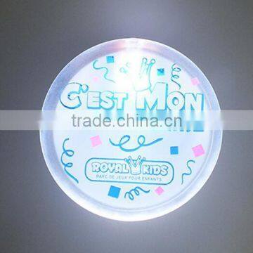 Round Electric blinking pin led light battery badge pins