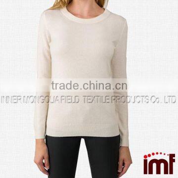 Women's 100% Cashmere Long Sleeve Crew Neck Sweater