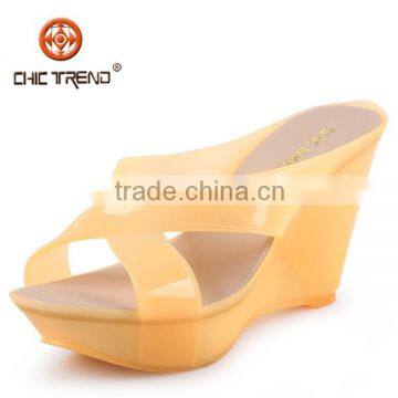 Ladies Jelly Slipper High Heel Jelly Sandals Sexy Transparent Crystal Jelly Shoes