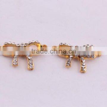 new design crystal rhinestone connector charms ! wholesale bow alloy glitter silver Connector for bracelet making!!