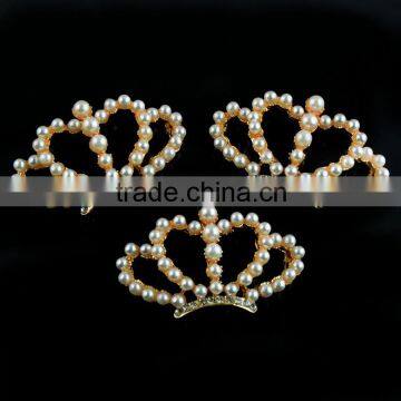 40mm Wholesales Excellet Quality Crown Pearl Alloy Crystal Rhinestone Button For Jewelry Garment Accessory