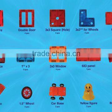 Magnetic Stick N Stack 51 Piece Magnetic Tiles Starter Set With Windows photo-2