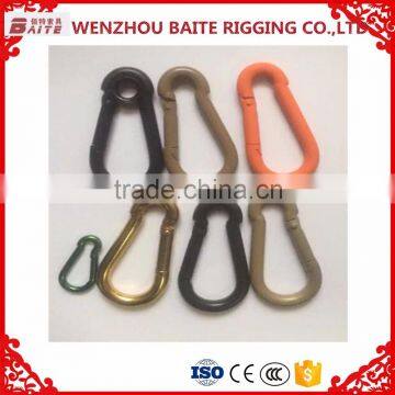 China supplier black brown carabiner carbon steel