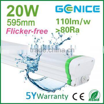 IP65 600mm 20W flicker free led tri proof tube light waterproof/dustproof/anti-corrosion led batten light