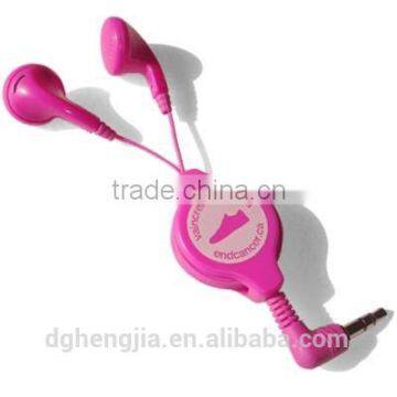 25 Years manufacturer looking for oversea distributor color-customized rope cord earphones with retractable cord