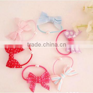 Cheap Elastic Girl Rope Children Ponytail Holder Kids New Hairband Bow Hair Ring Band Hair Accessory