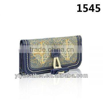 1545-2014 Latest embroidery canvas wallet, wallet canvas, design embroidery wallet