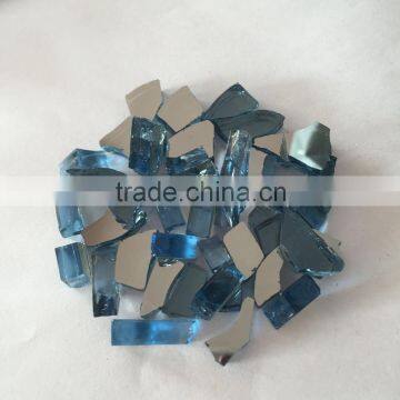 1/4 inch blue color reflective tempered broken glass