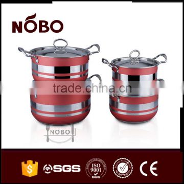 Spary Color Induction Bottom Stainless Steel German Style Cookware Sets