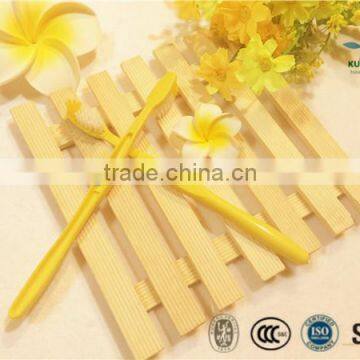 Yellow Round Head Toothbrush Nynon silk for hotel