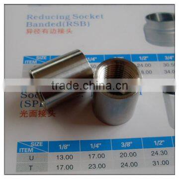 stainless steel socket o.d.machined grade 304 316 threaded acc to din2999