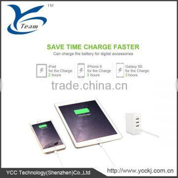 25W 4-Port USB Wall Home Travel Charger Power Adapter, Multi-Port USB Charger SmartID & With Foldable Plug for IPhone 6s / 6 photo-5